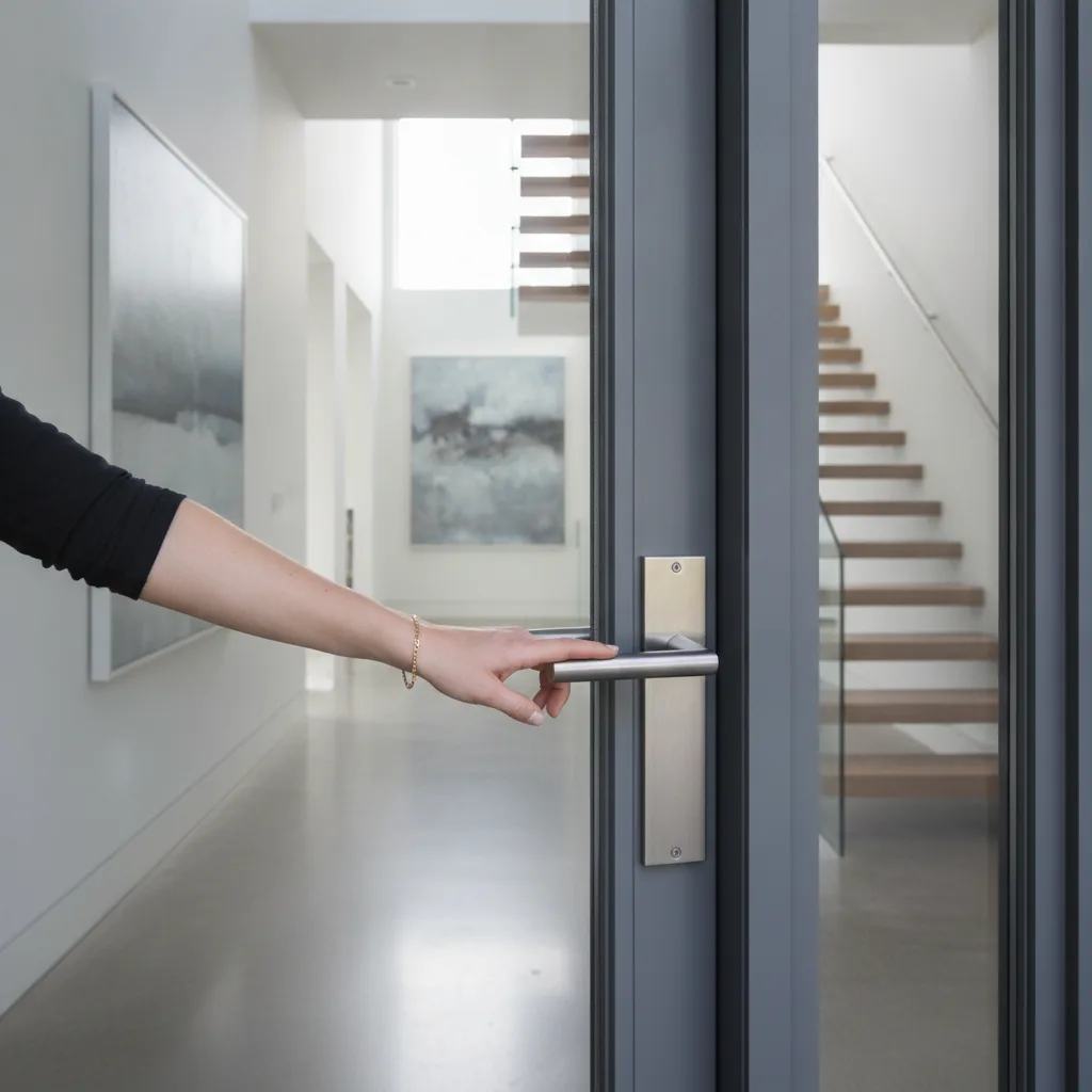 porte entrée aluminium design vitrage