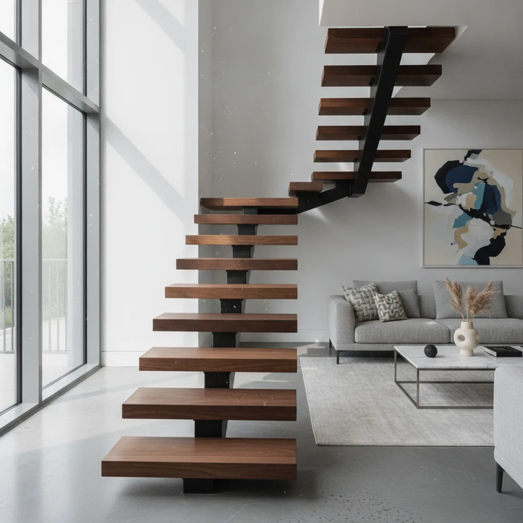 Escalier limon central acier bois | guide complet 2026 - escalier limon central acier bois