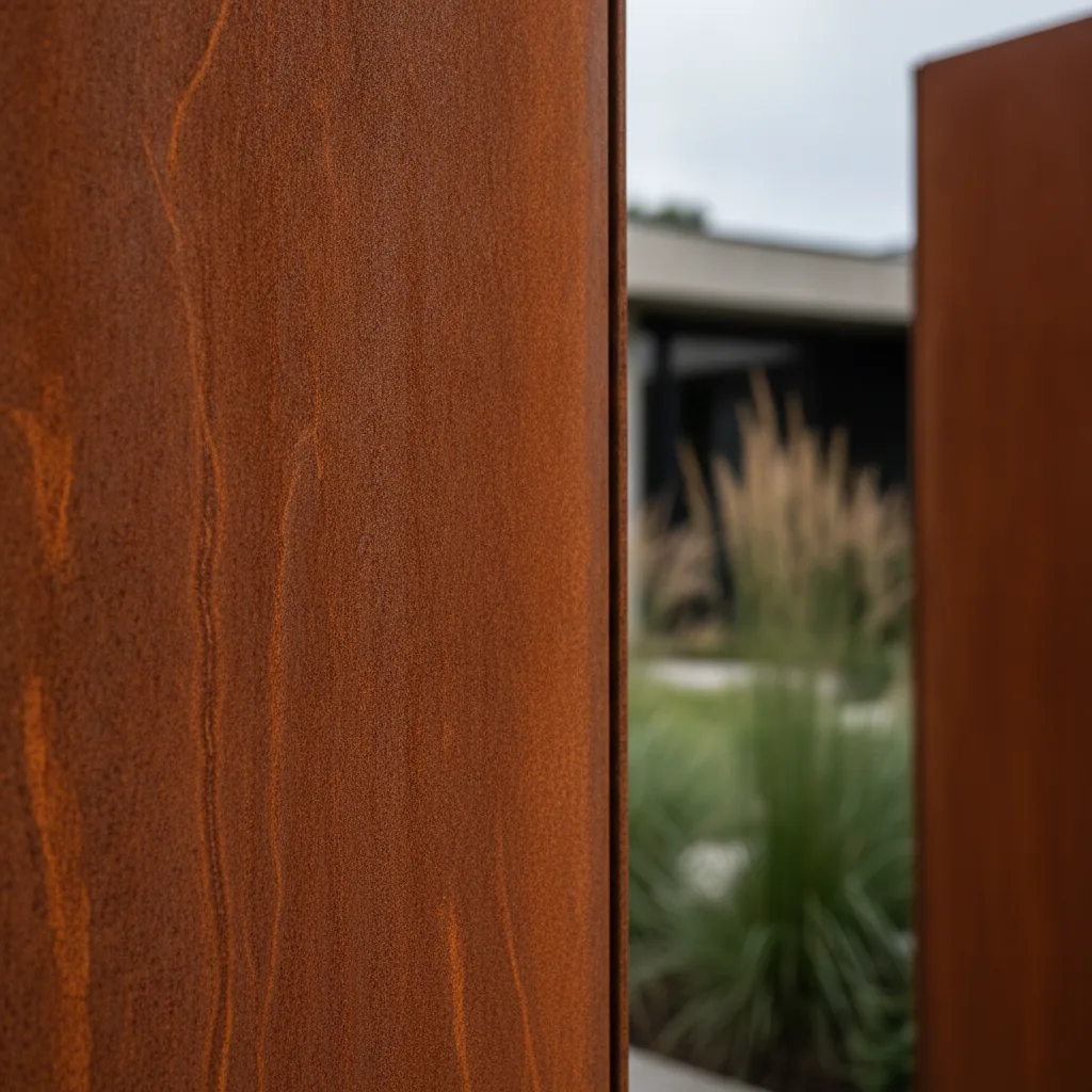 portail acier corten design contemporain portail acier corten design contemporain