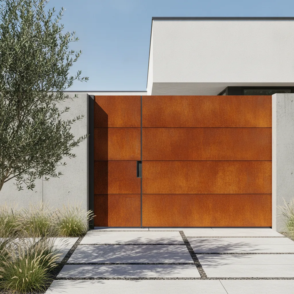 Portail acier corten design contemporain | Guide 2026 - portail acier corten design contemporain