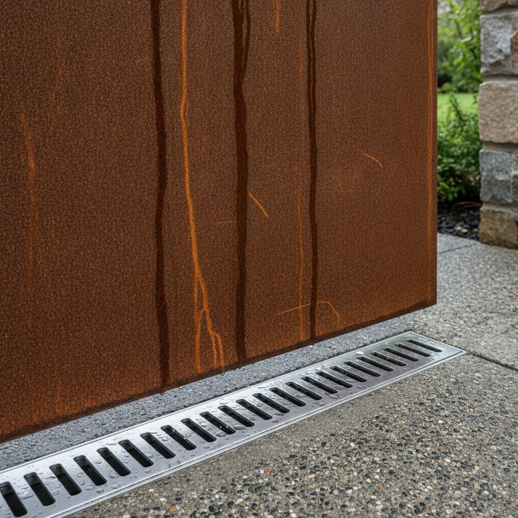 portail acier corten design contemporain